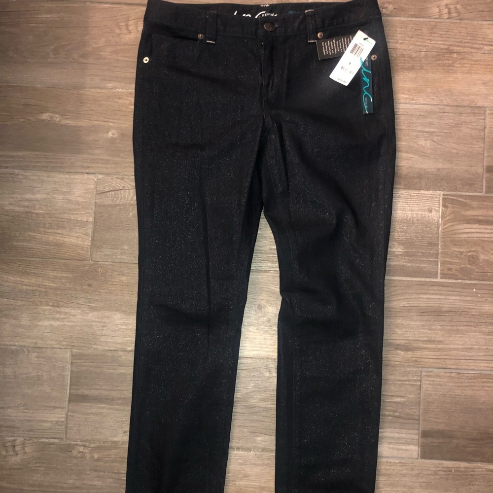 Inc.Dark Glittery jeans,Regular fit,straight through the hip and thigh